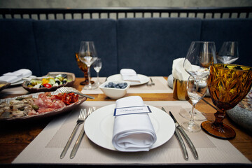 table setting at restaurant
