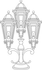 Vintage lamp clipart 