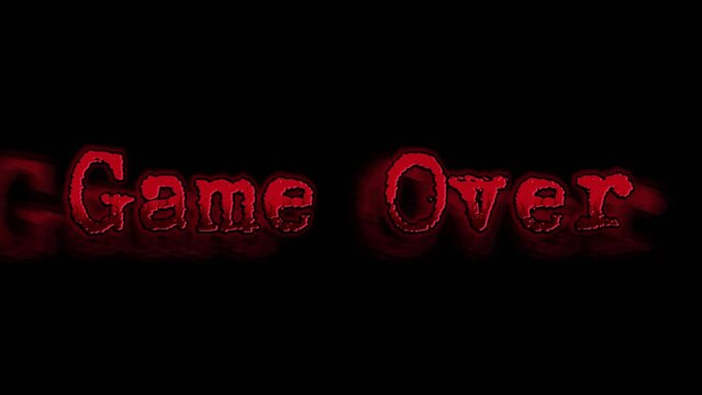 Game over text animation video footage 4k quality