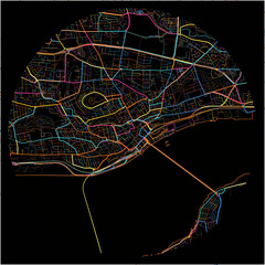 Colorful Map of Dundee, Dundee with all major and minor roads.