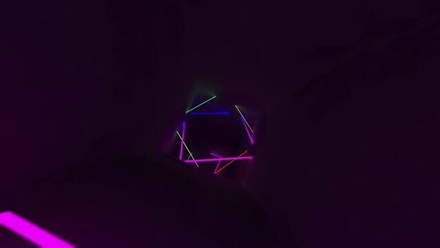 VJ neon light tunnel background loop
