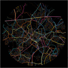 Colorful Map of SaintHelens, North West England with all major and minor roads.