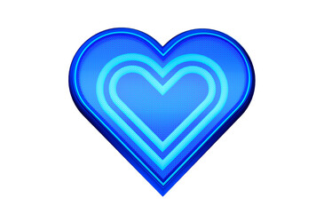3d rendered heart icon blue