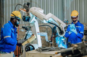 Experienced robotic technicians automate, set up, and give access for a welding process via a control panel display. The production lines are repeatable, reliable, consistent, and self-checking.
