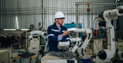 Experienced robotic technicians automate, set up, and give access for a welding process via a control panel display. The production lines are repeatable, reliable, consistent, and self-checking.