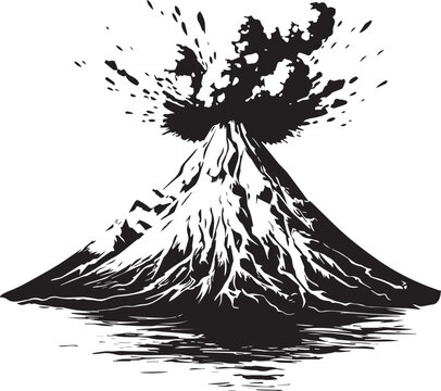 Volcano Tropical Island Eruption Explosion Lava Ocean