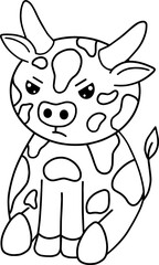 Cow with face expression, emotion