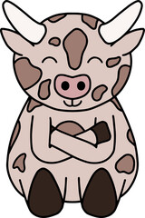 Cow with face expression, emotion