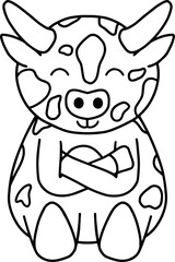 Cow with face expression, emotion