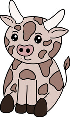 Cow with face expression, emotion