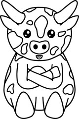 Cow with face expression, emotion