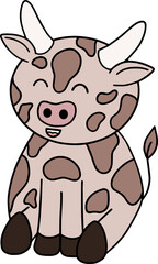 Cow with face expression, emotion