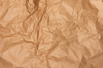 Abstract Crumpled And Creased Recycle Brown Paper Texture Background