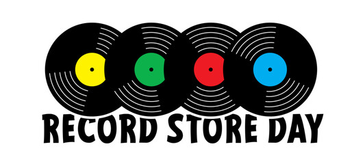Record store day. Cartoon lp icon symbol. dj symbol. retro vinyl record album. Old music plate doodle. Phonograph, audio disk for turntable. Music recording. Gramophone label and badge.