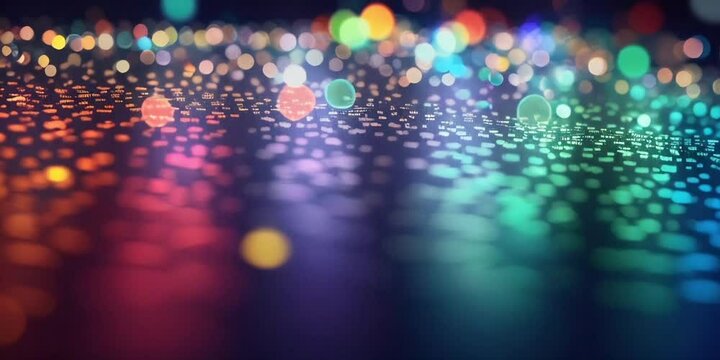 Abstract background with bokeh defocused rainbow color lights