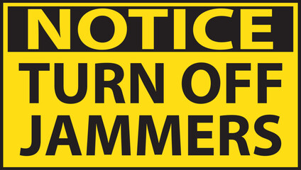 Turn off jammers warning notice vector eps