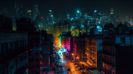 Kinetic Colors of the Night: A City in Pigment