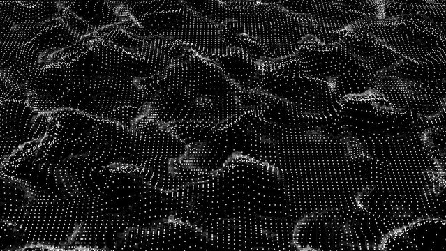 black 3d plexus particles background , minimal polygon animation. Can be used to represent artificial intelligence, quantum physics, data analysis or a luxury geometric network