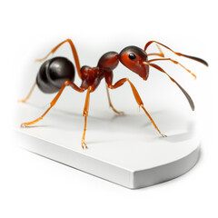 black ant isolated on white background