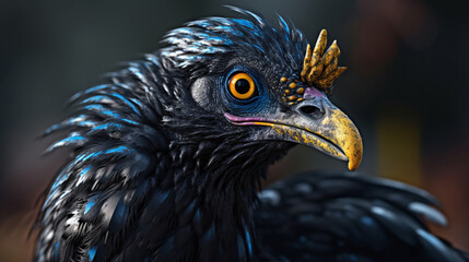 red tailed eagle, bird black hawk portrait, generative ai