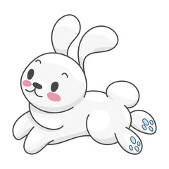 Obraz na płótnie Canvas Sticker Hare Character