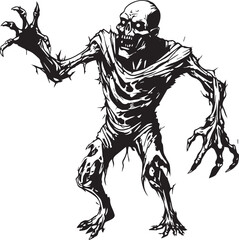 Fototapeta na wymiar Zombie Halloween Skeleton Creepy Dead