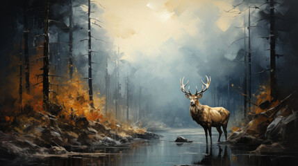 deer in the forest, generative ai