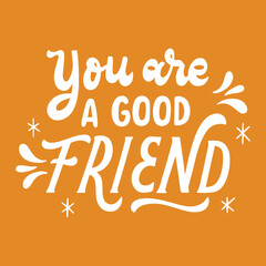 Friendship day typography greeting card creative idea