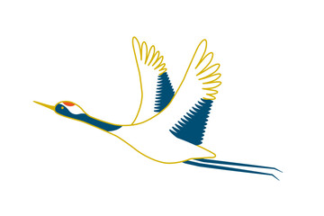 鶴のシンプルなベクターイラスト