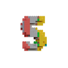 Obraz premium Play Blocks 3 - 3D Alphabet or PNG Letters