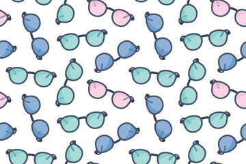 seamless summer pattern with sunglasses- vector illustration