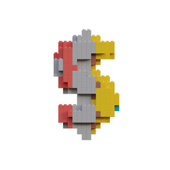 Obraz premium Play Blocks 3 - 3D Alphabet or PNG Letters