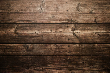 Vista aérea de mesa de madera vieja color café fondo grunge vintage