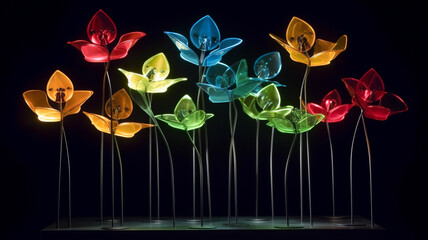 Kinetic Flowers: A Dynamic Blossom Display.