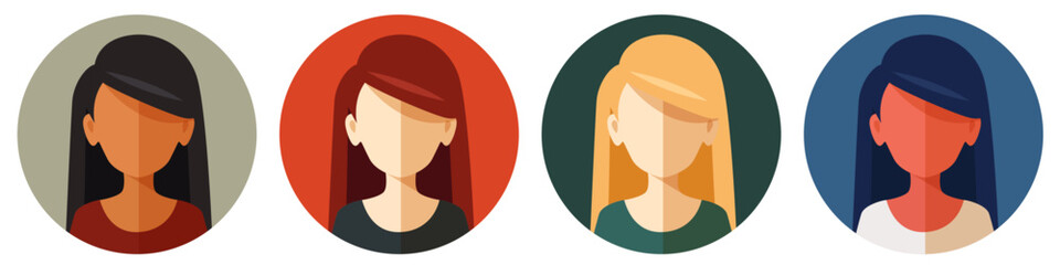 User icon. Avatar set. Vector set of colored userpics.
