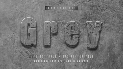 Grey editable text effect with natural wall background
