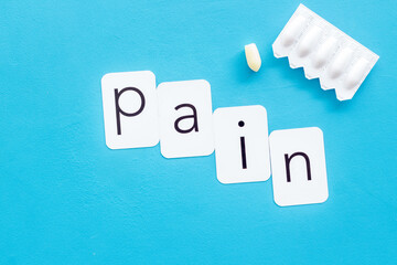 Word pain and rectal suppositories - medical treatment concept