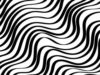 Vector black wavy lines with variable thickness, background