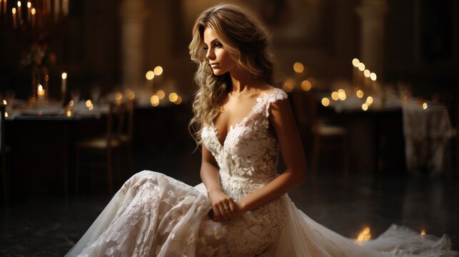 Exquisite beauty captured in a photo of a stunning bride in her inspiring wedding dress.