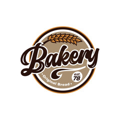 Obraz premium Vector vintage bakery logo concept