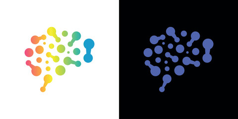 Vector brain logo with modern concept