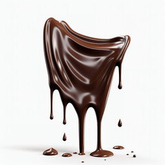 chocolate dripping on a white background