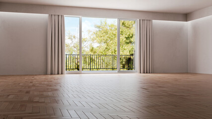 Obraz premium Large luxury modern bright interiors Living room mockup illustration 3D rendering computer digitally generated image