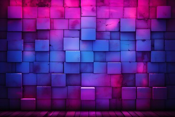 3d abstract wall purple neon light background
