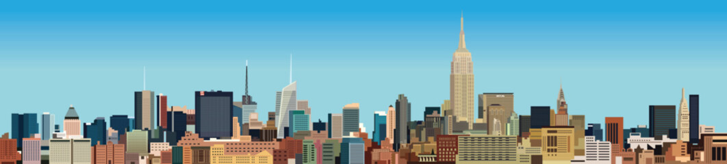 Newyork landscape cartoon vector