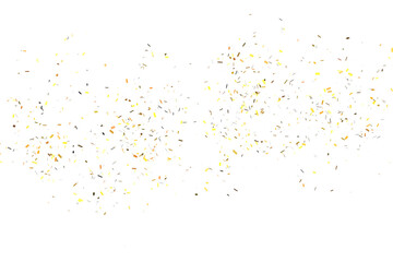 Golden Colorful Confetti Overlay Isolated On A Transparent Background