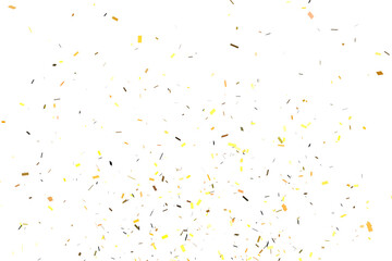 Golden Colorful Confetti Overlay Isolated On A Transparent Background