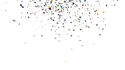 Golden Colorful Confetti Overlay Isolated On A Transparent Background