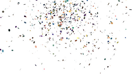 Golden Colorful Confetti Overlay Isolated On A Transparent Background