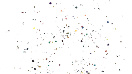 Golden Colorful Confetti Overlay Isolated On A Transparent Background